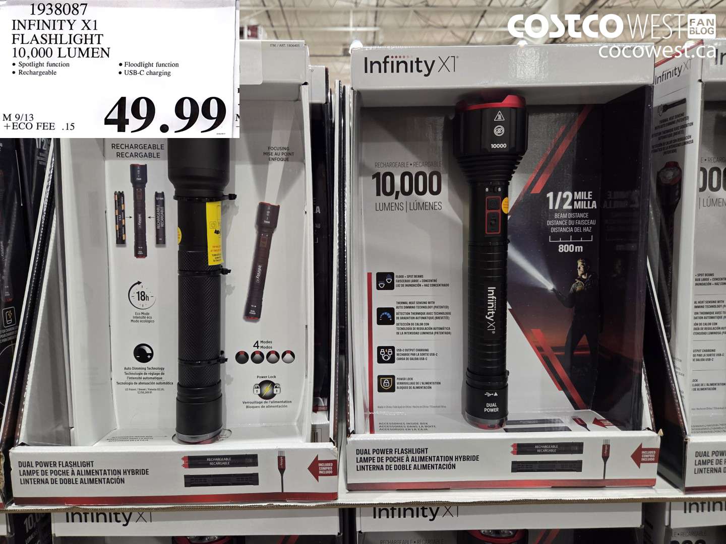 1938087 INFINITY X1 FLASHLIGHT 10,000 LUMEN $49.99