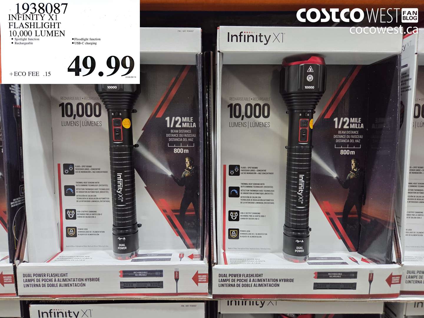 1938087 INFINITY X1 FLASHLIGHT 10,000 LUMEN $49.99
