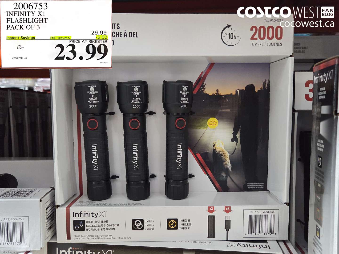 2006753 INFINITY X1 FLASHLIGHT PACK OF 3 ($6.00 INSTANT SAVINGS EXPIRES ON 2026-09-27) $23.99
