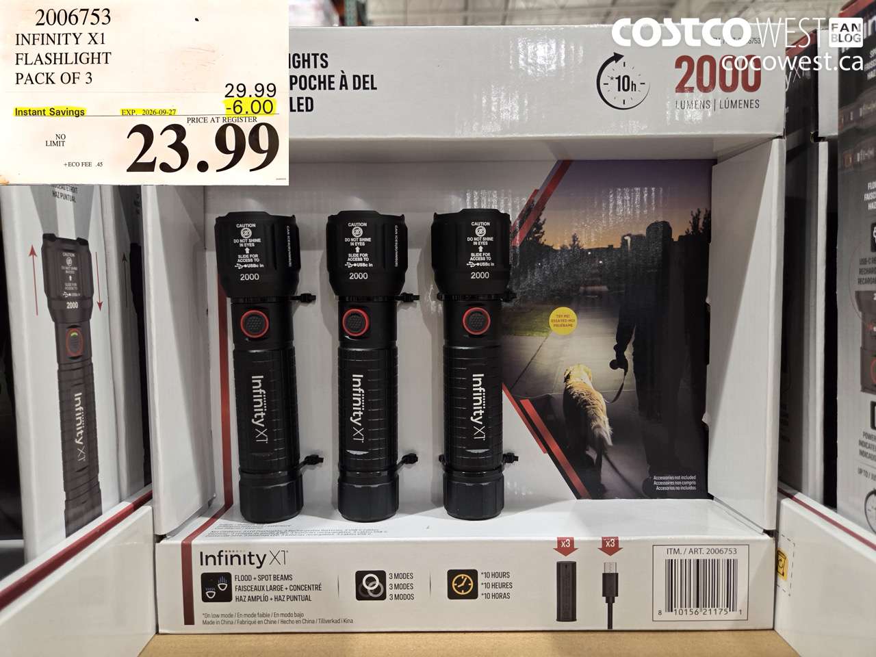 2006753 INFINITY X1 FLASHLIGHT PACK OF 3 ($6.00 INSTANT SAVINGS EXPIRES ON 2026-09-27) $23.99