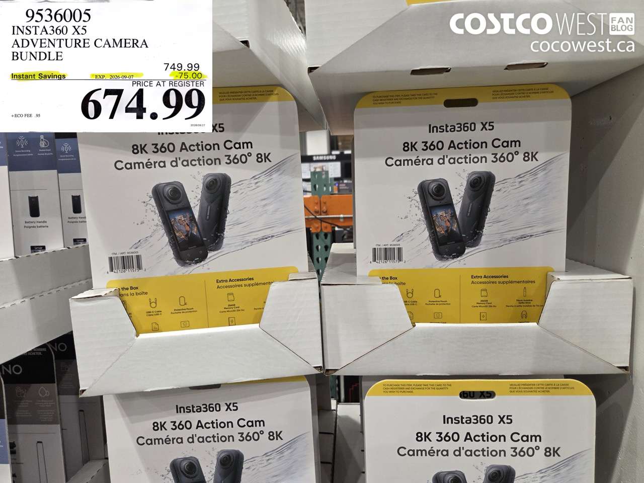 9536005 INSTA360 X5 ADVENTURE CAMERA BUNDLE ($75.00 INSTANT SAVINGS EXPIRES ON 2026-09-07) $674.99