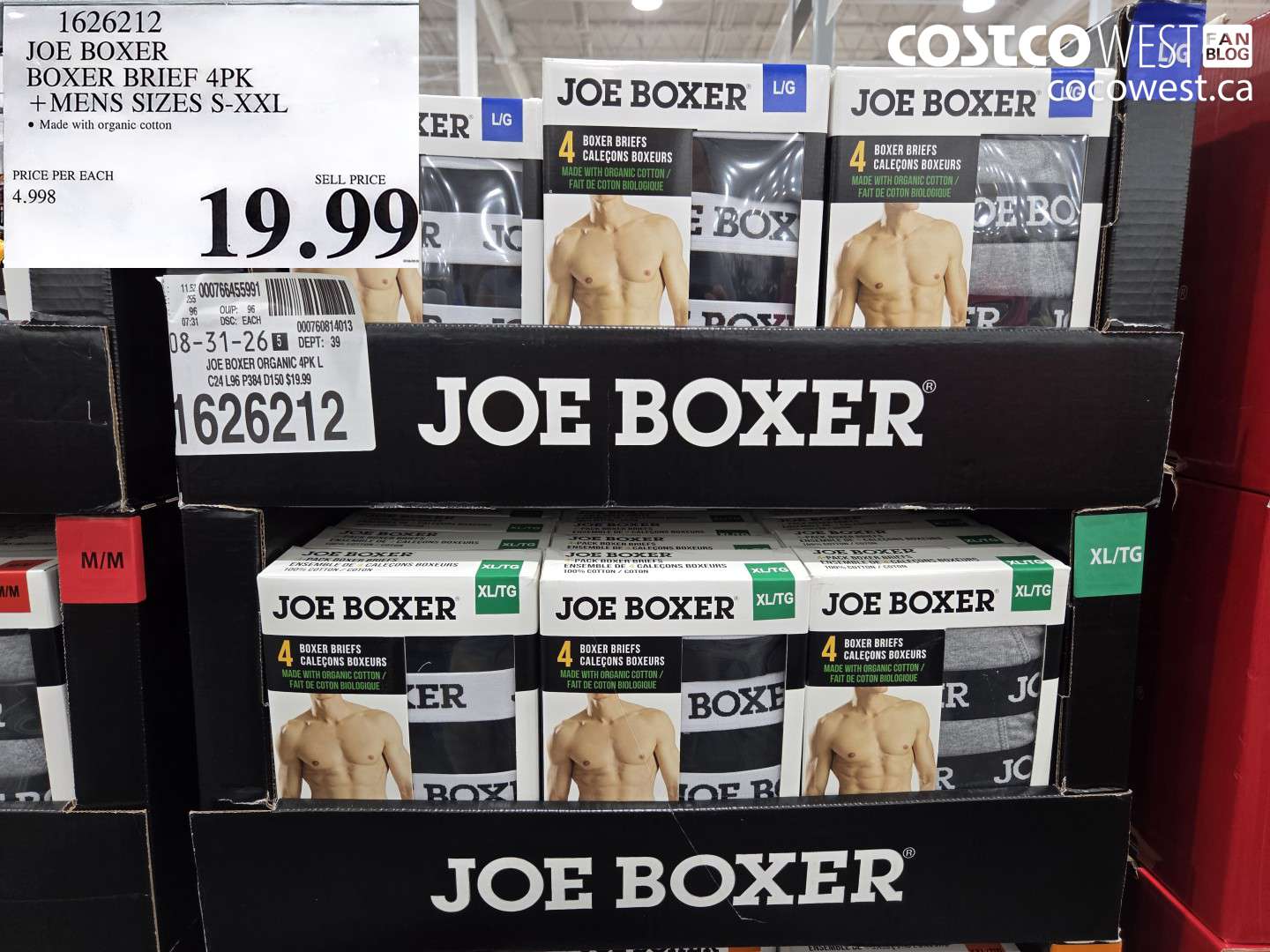 1626212 JOE BOXER BOXER BRIEF 4PK MENS SIZES S-XXL $19.99