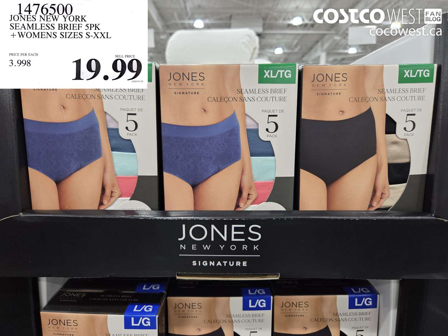 1476500 JONES NEW YORK SEAMLESS BRIEF 5PK WOMENS SIZES S-XXL $19.99