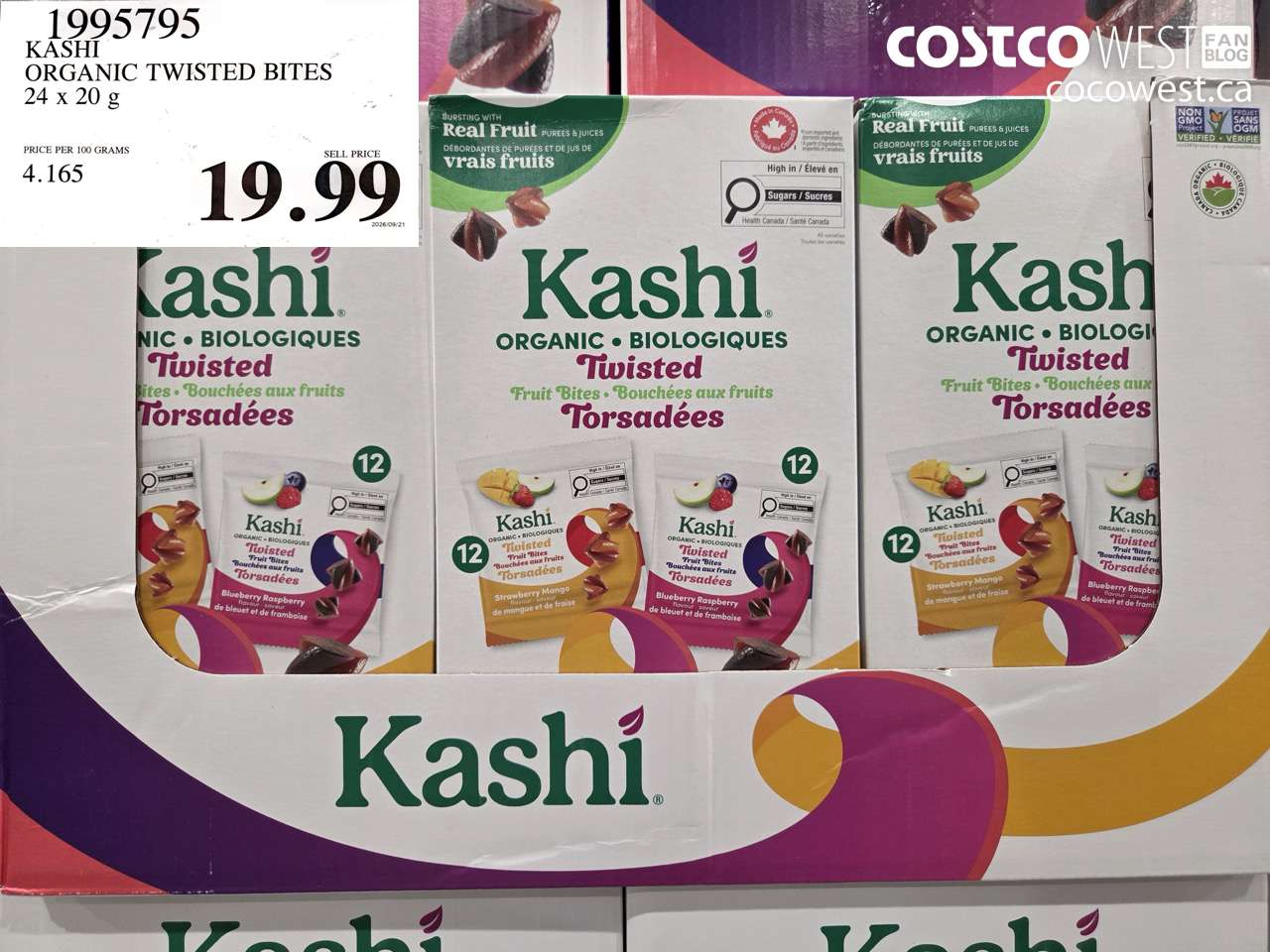 1995795 KASHI ORGANIC TWISTED BITES 24 X 20 G $19.99