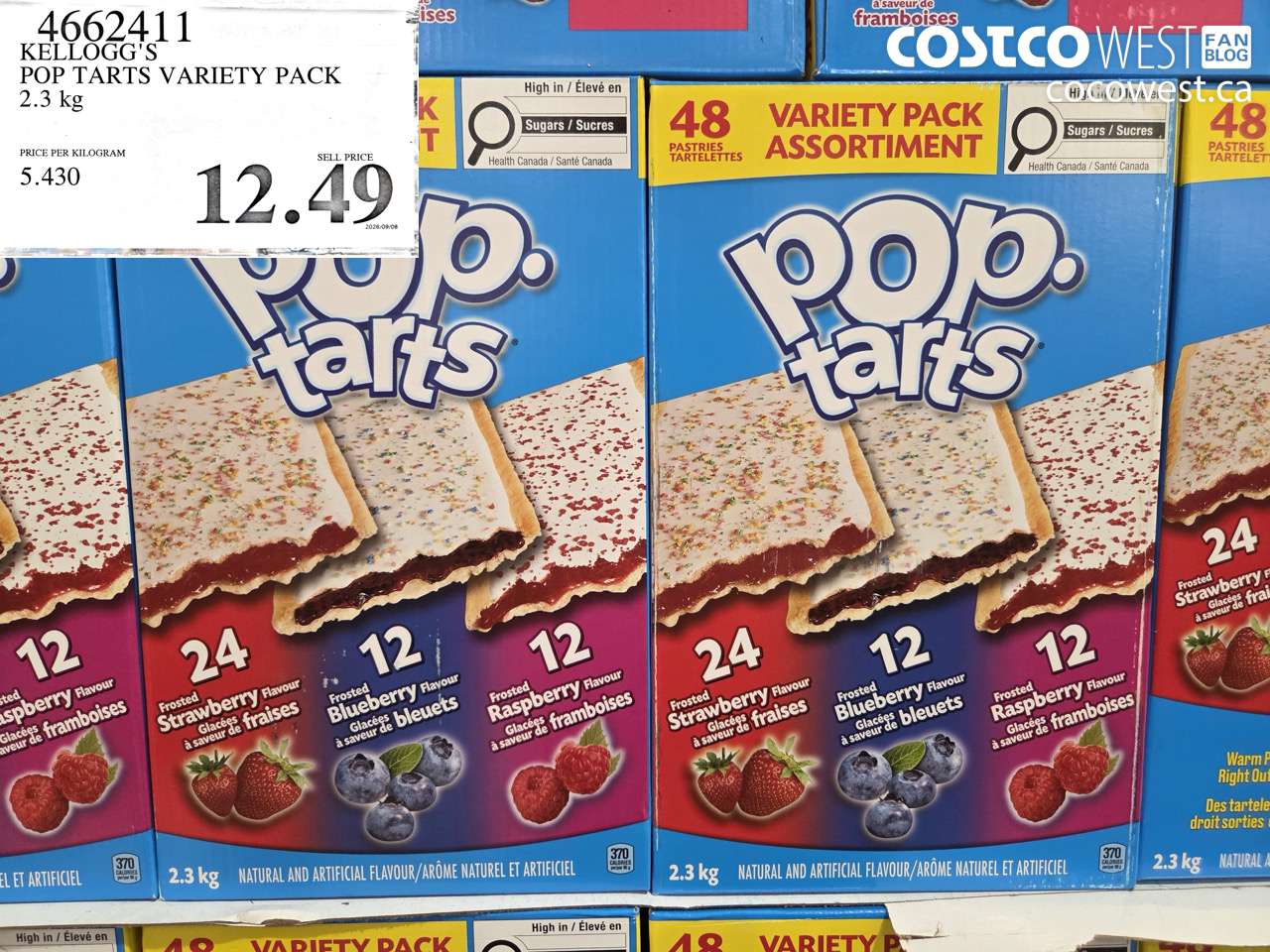 4662411 KELLOGG'S POP TARTS VARIETY PACK 2.3 KG $12.49