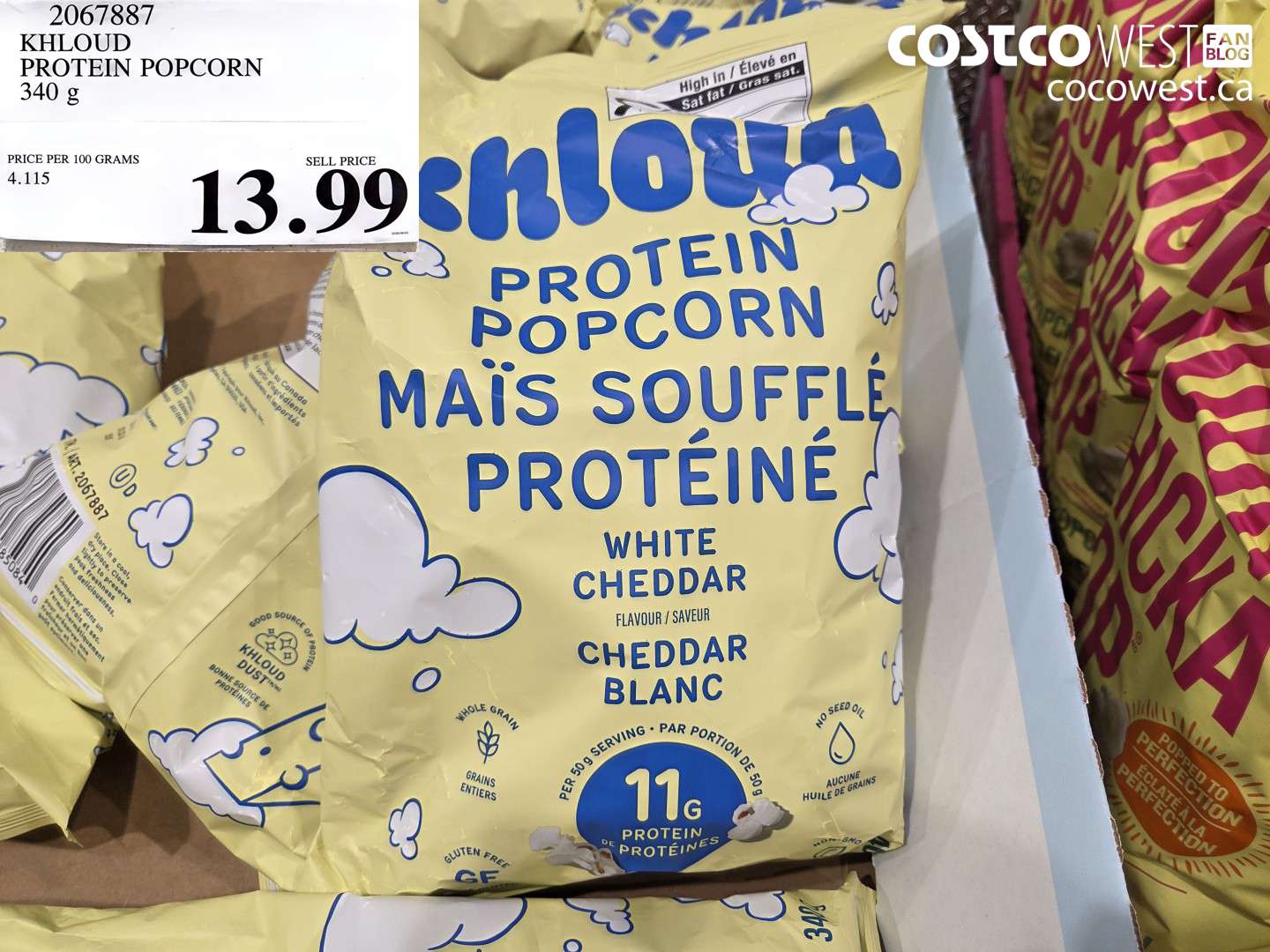 2067887 KHLOUD PROTEIN POPCORN 340 G $13.99