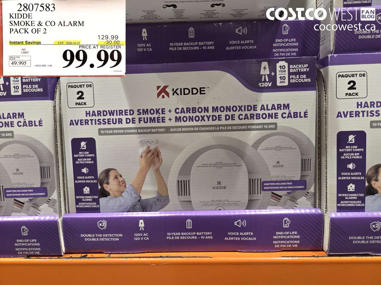 2807583 KIDDE SMOKE & CO ALARM PACK OF 2 ($30.00 INSTANT SAVINGS EXPIRES ON 2026-10-25) $99.99