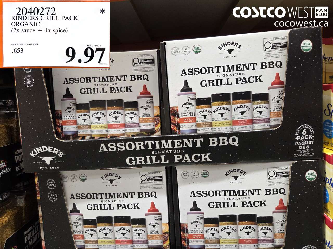 2040272 KINDERS GRILL PACK ORGANIC $9.97