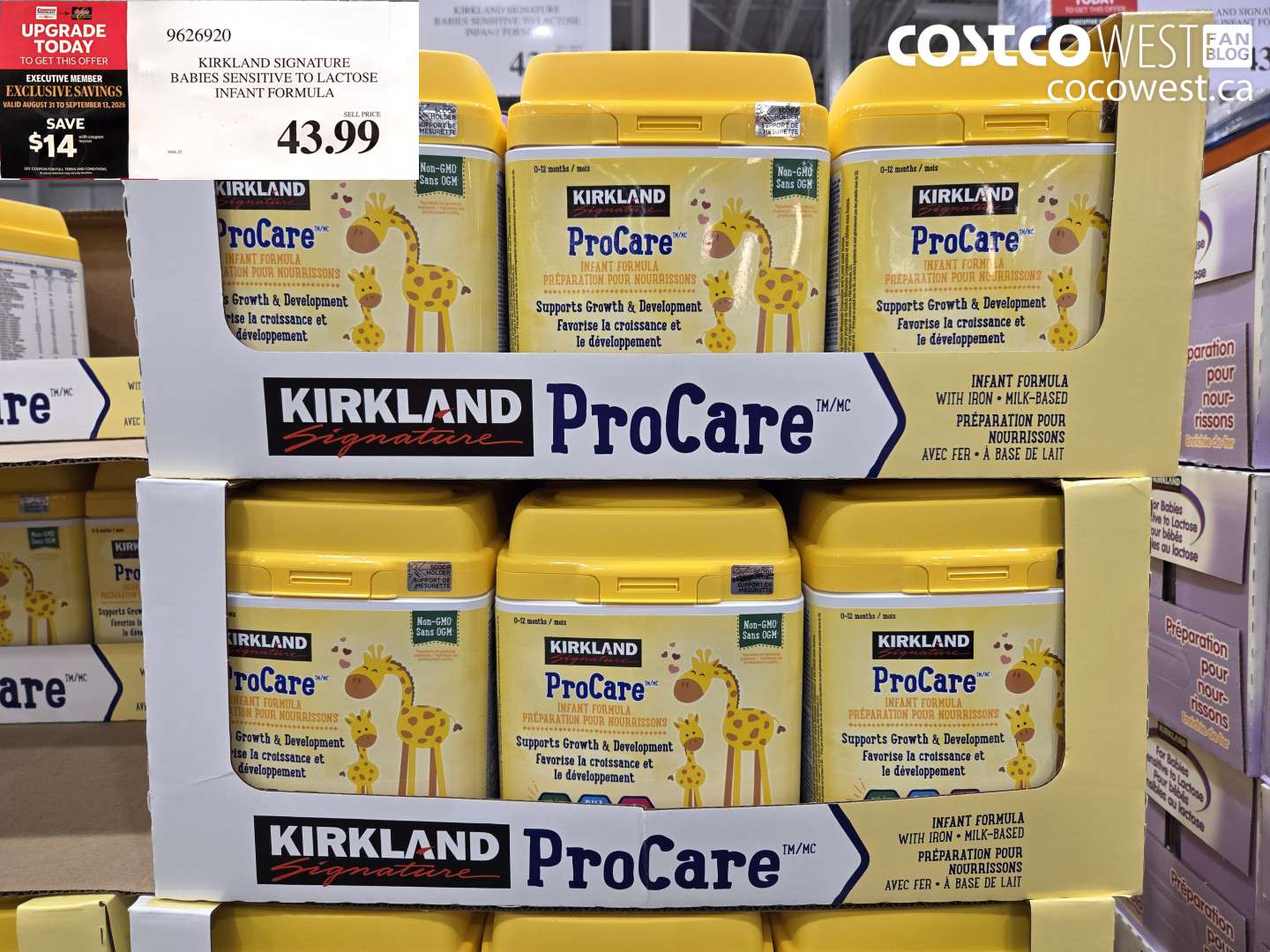 9626920 KIRKLAND SIGNATURE BABIES SENSITIVE TO LACTOSE INFANT FORMULA ($14.00 INSTANT SAVINGS EXPIRES ON 2026-09-13) $43.99