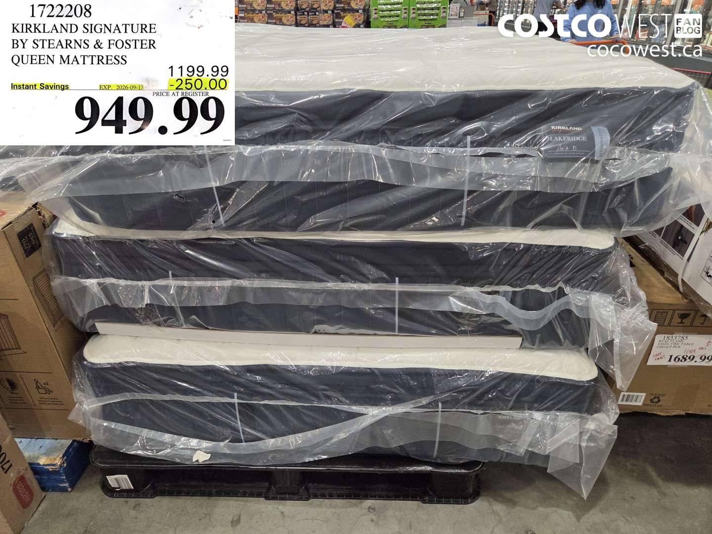 1722208 KIRKLAND SIGNATURE BY STEARNS & FOSTER QUEEN MATTRESS ($250.00 INSTANT SAVINGS EXPIRES ON 2026-09-13) $949.99