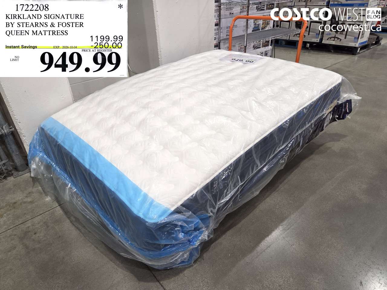 1722208 KIRKLAND SIGNATURE BY STEARNS & FOSTER QUEEN MATTRESS ($250.00 INSTANT SAVINGS EXPIRES ON 2026-10-04) $949.99