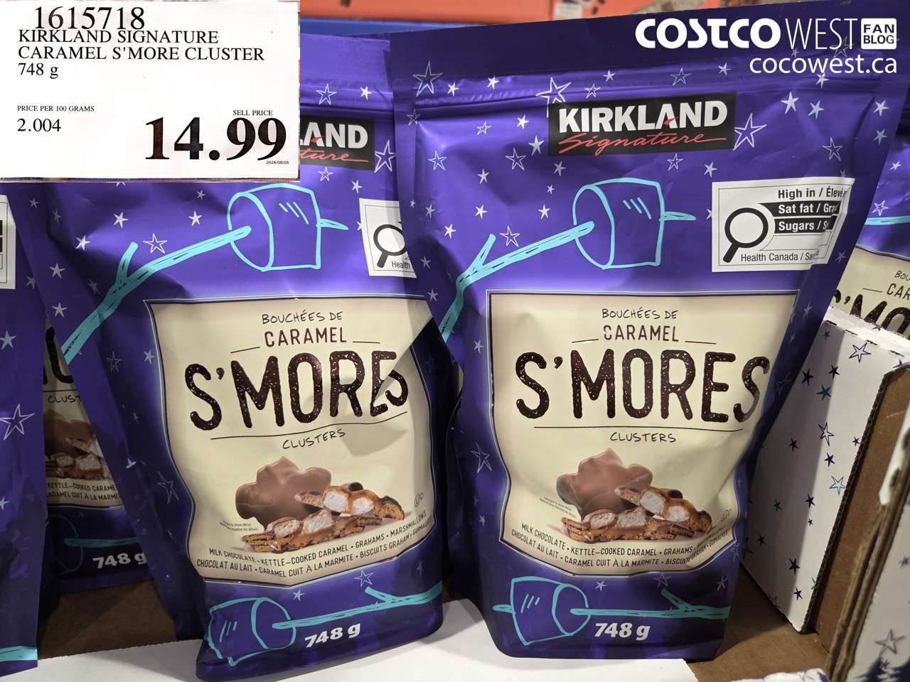 1615718 KIRKLAND SIGNATURE CARAMEL S'MORE CLUSTER 748 G $14.99