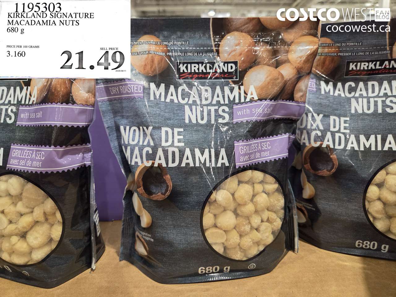 1195303 KIRKLAND SIGNATURE MACADAMIA NUTS 680 G $21.49