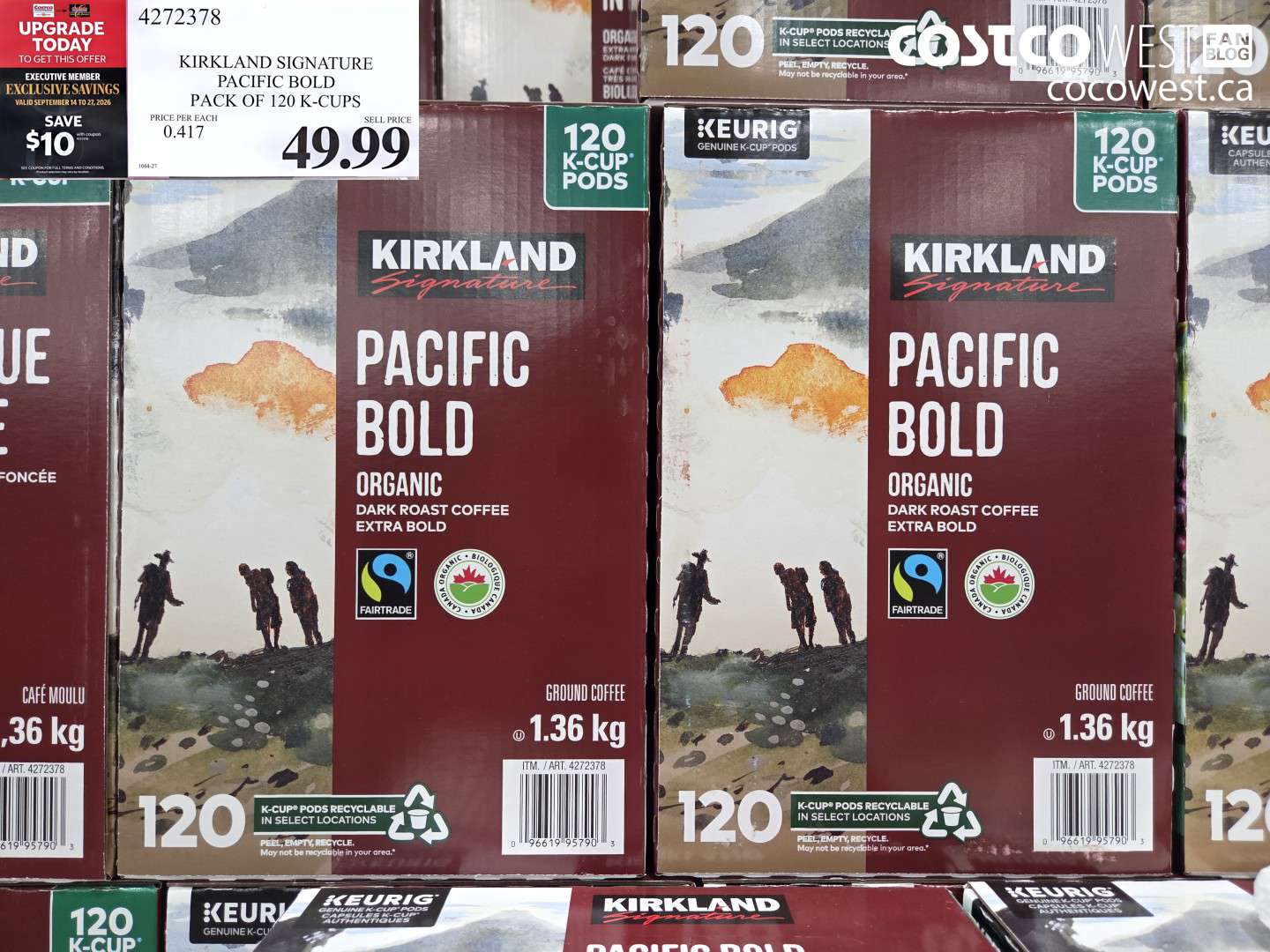 4272378 KIRKLAND SIGNATURE PACIFIC BOLD PACK OF 120 K-CUPS 10 OFF (EXPIRES ON 2026-09-27) $49.99