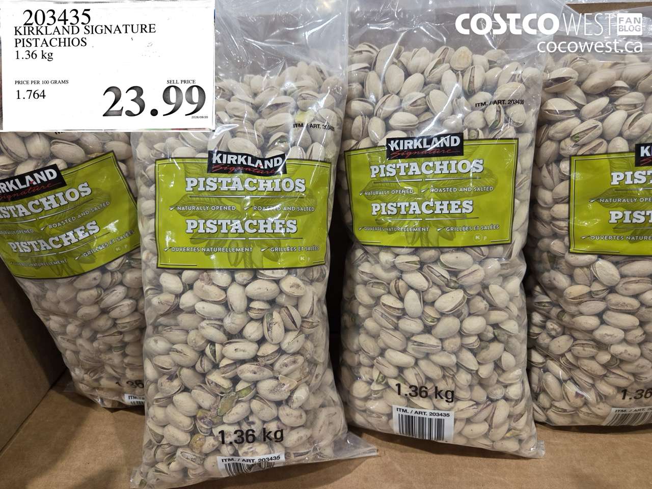 203435 KIRKLAND SIGNATURE PISTACHIOS 1.36 KG $23.99