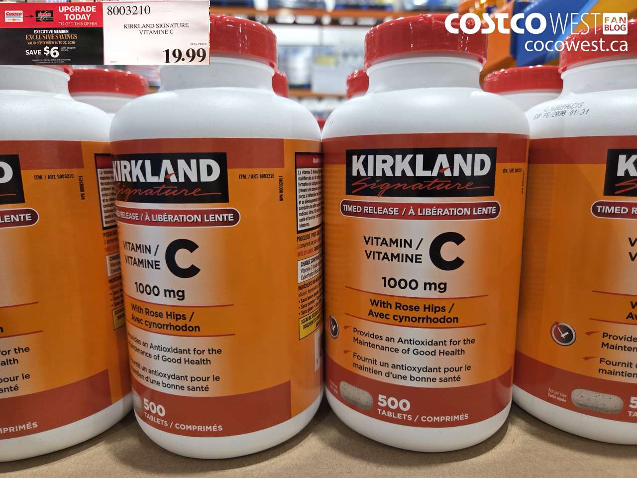 8003210 KIRKLAND SIGNATURE VITAMINE C ($6.00 INSTANT SAVINGS EXPIRES ON 2026-09-27) $13.99