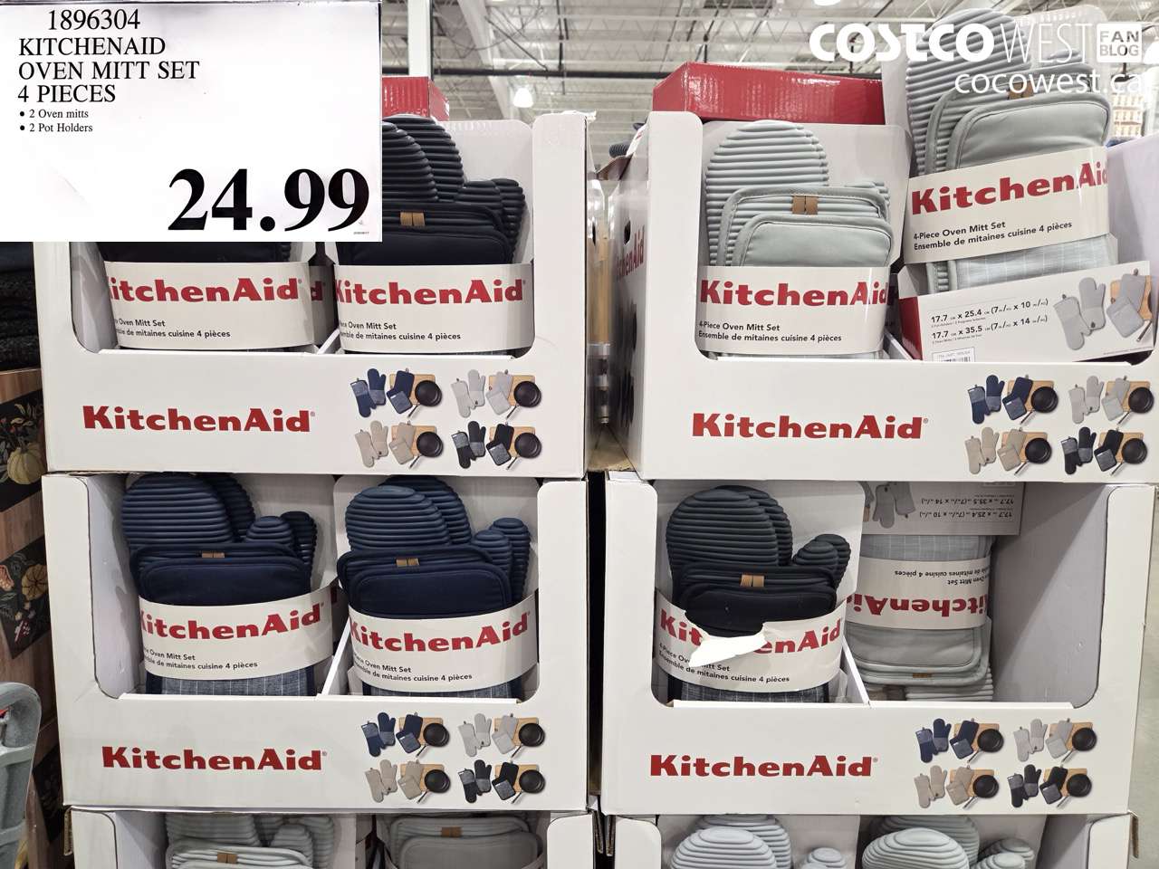 1896304 KITCHENAID OVEN MITT SET 4 PIECES $24.99
