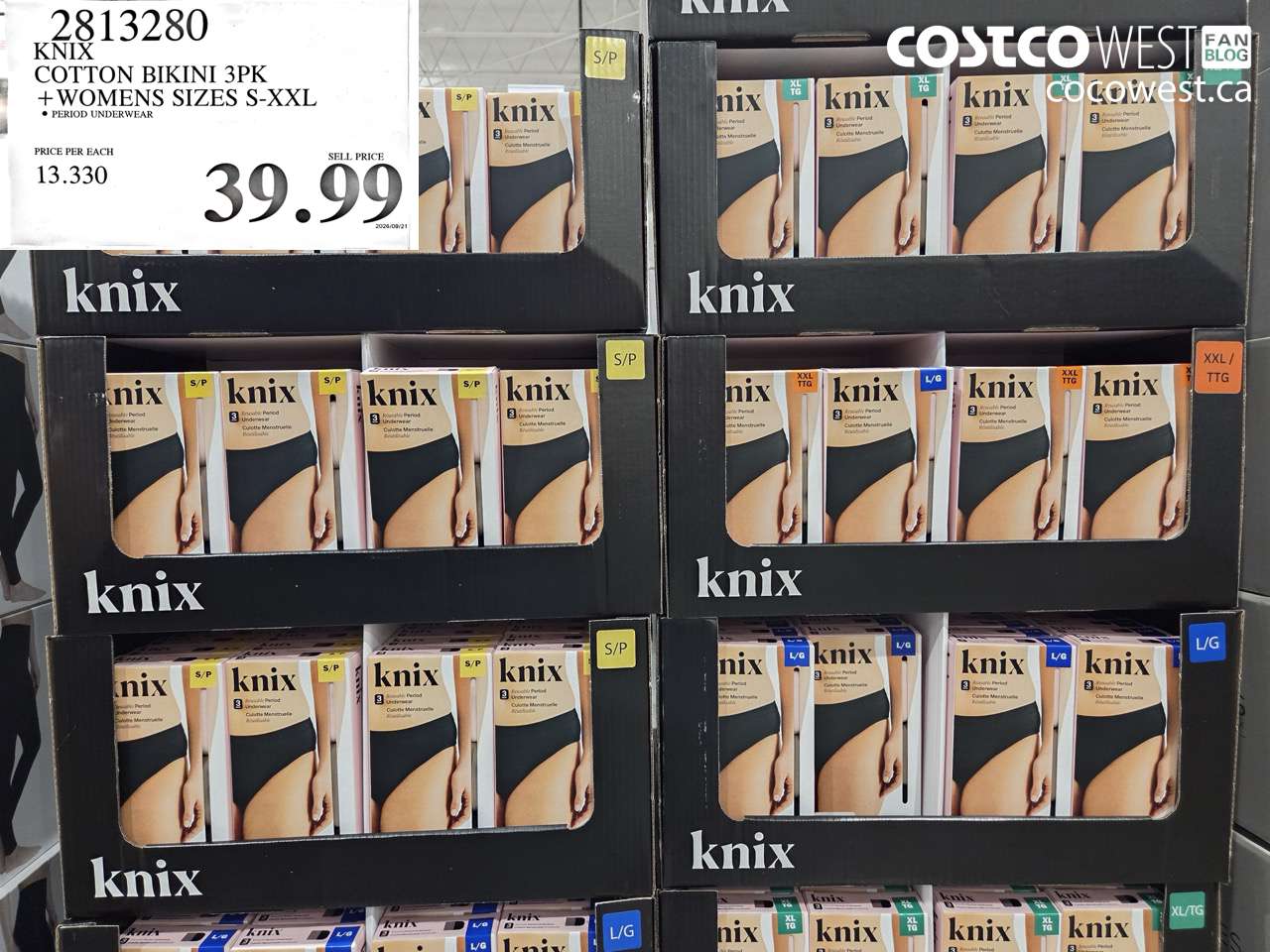 2813280 KNIX COTTON BIKINI 3PK WOMENS SIZES S-XXL $39.99