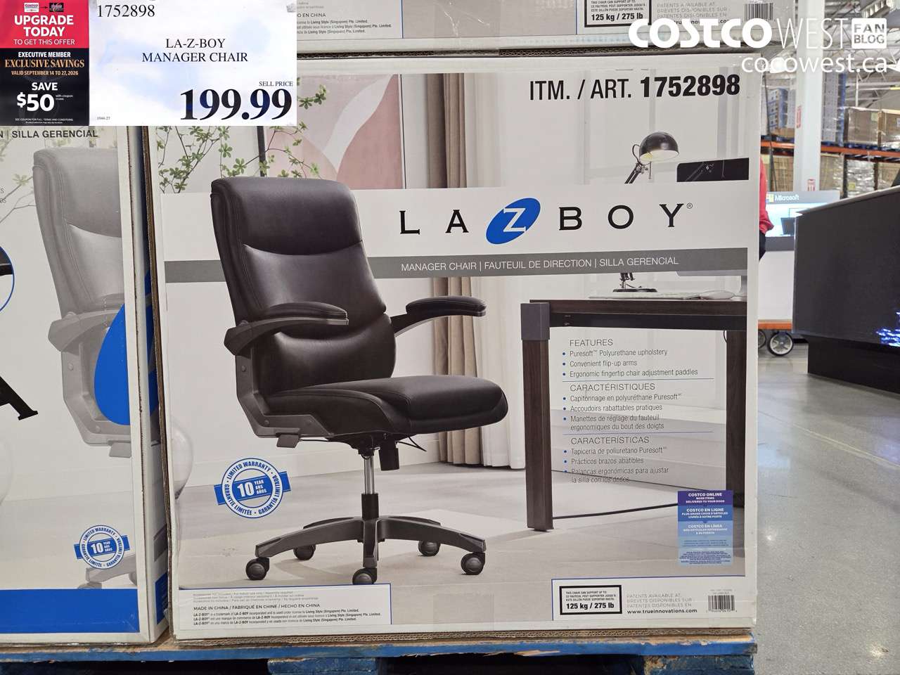 1752898 LA-Z-BOY MANAGER CHAIR ($50.00 INSTANT SAVINGS EXPIRES ON 2026-09-27) $149.99