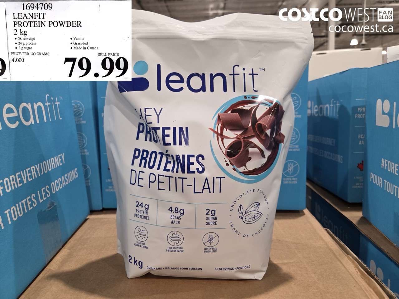 1694709 LEANFIT PROTEIN POWDER 2 KG $79.99