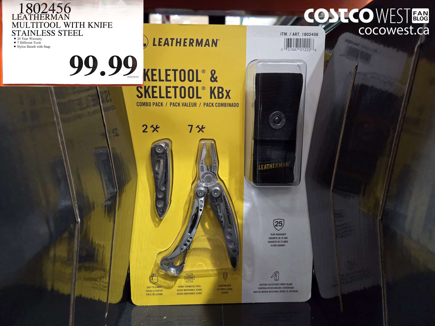 1802456 LEATHERMAN MULTITOOL WITH KNIFE STAINLESS STEEL $99.99