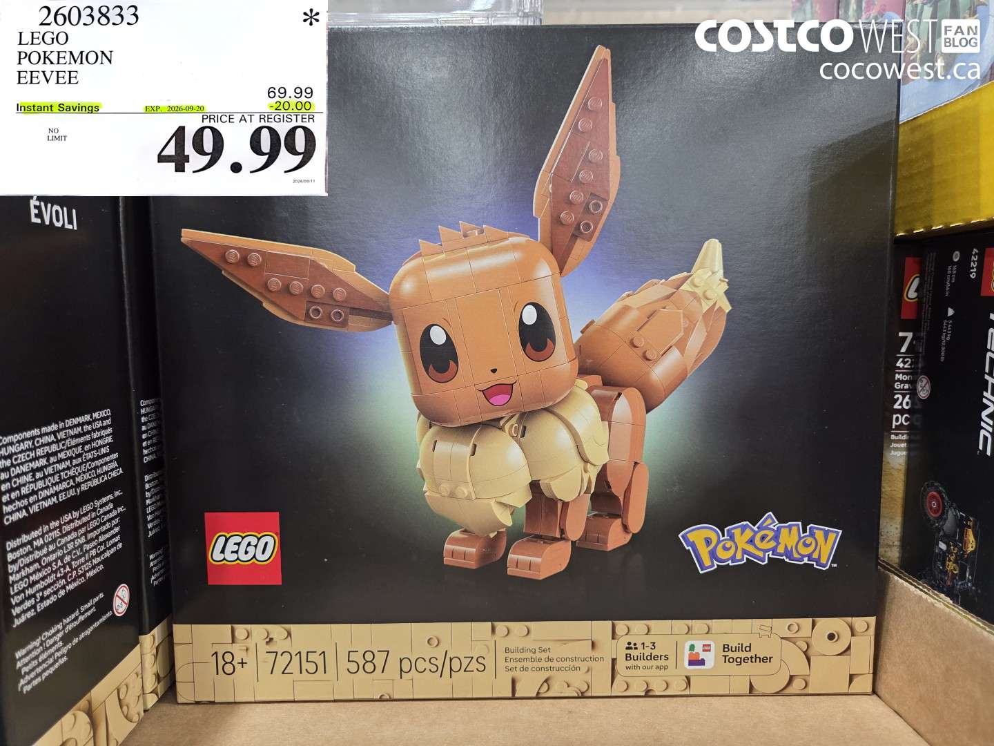 2603833 LEGO POKEMON EEVEE ($20.00 INSTANT SAVINGS EXPIRES ON 2026-09-20) $49.99