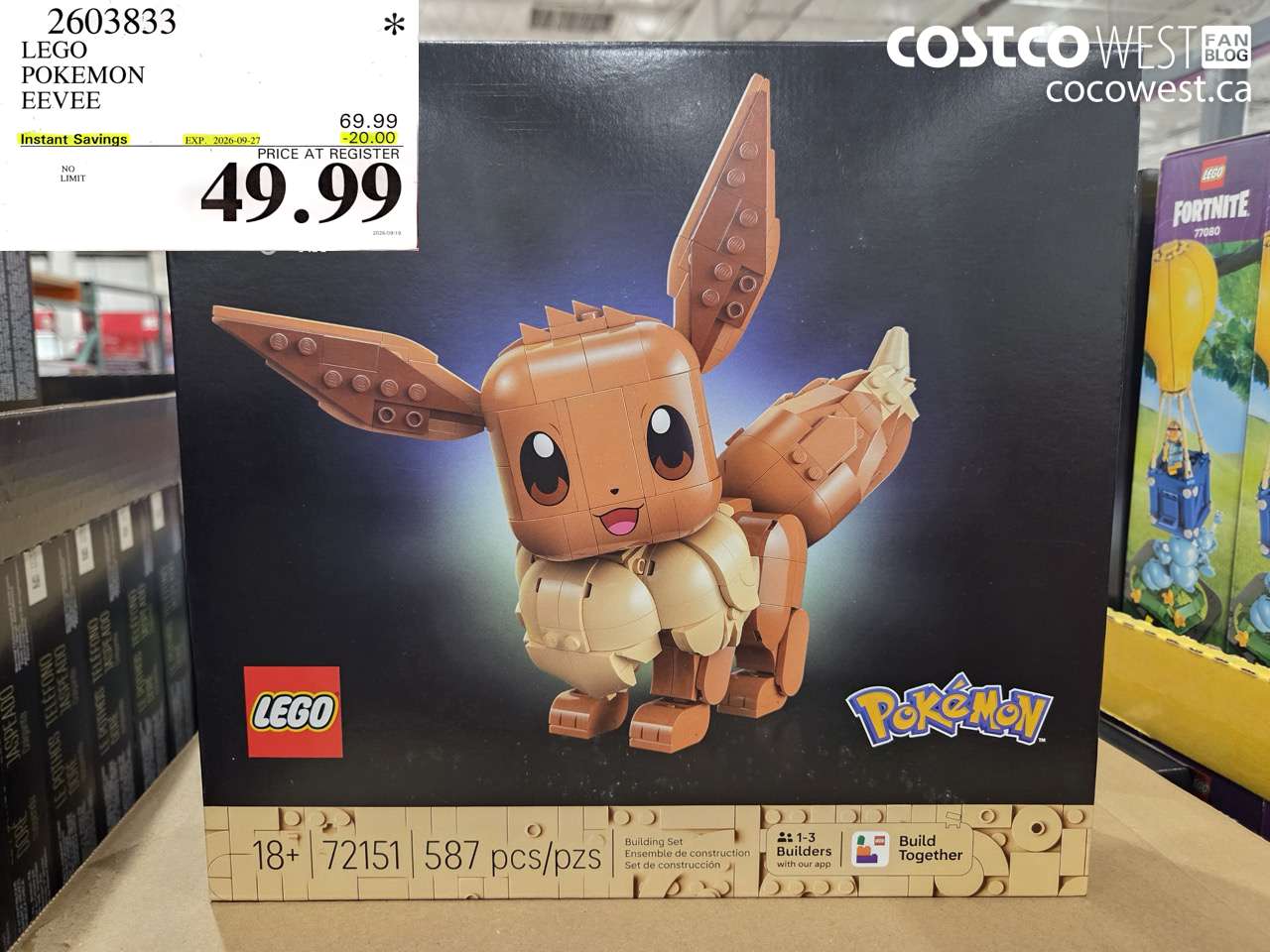 2603833 LEGO POKEMON EEVEE ($20.00 INSTANT SAVINGS EXPIRES ON 2026-09-27) $49.99