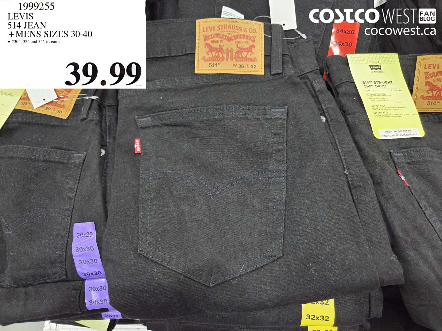 1999255 LEVIS 514 JEAN MENS SIZES 30-40 $39.99