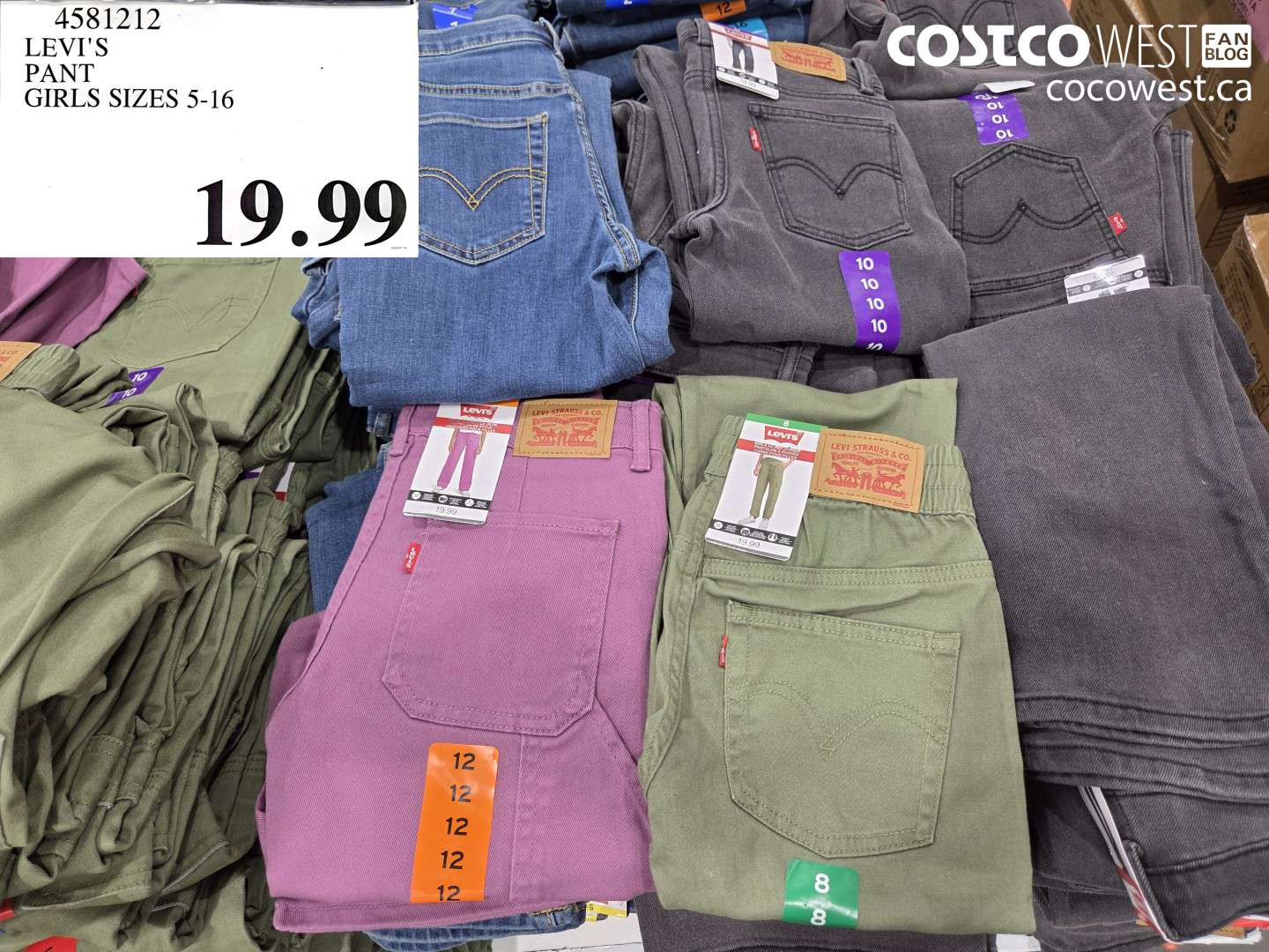 4581212 LEVI'S PANT GIRLS SIZES 5-16 $19.99