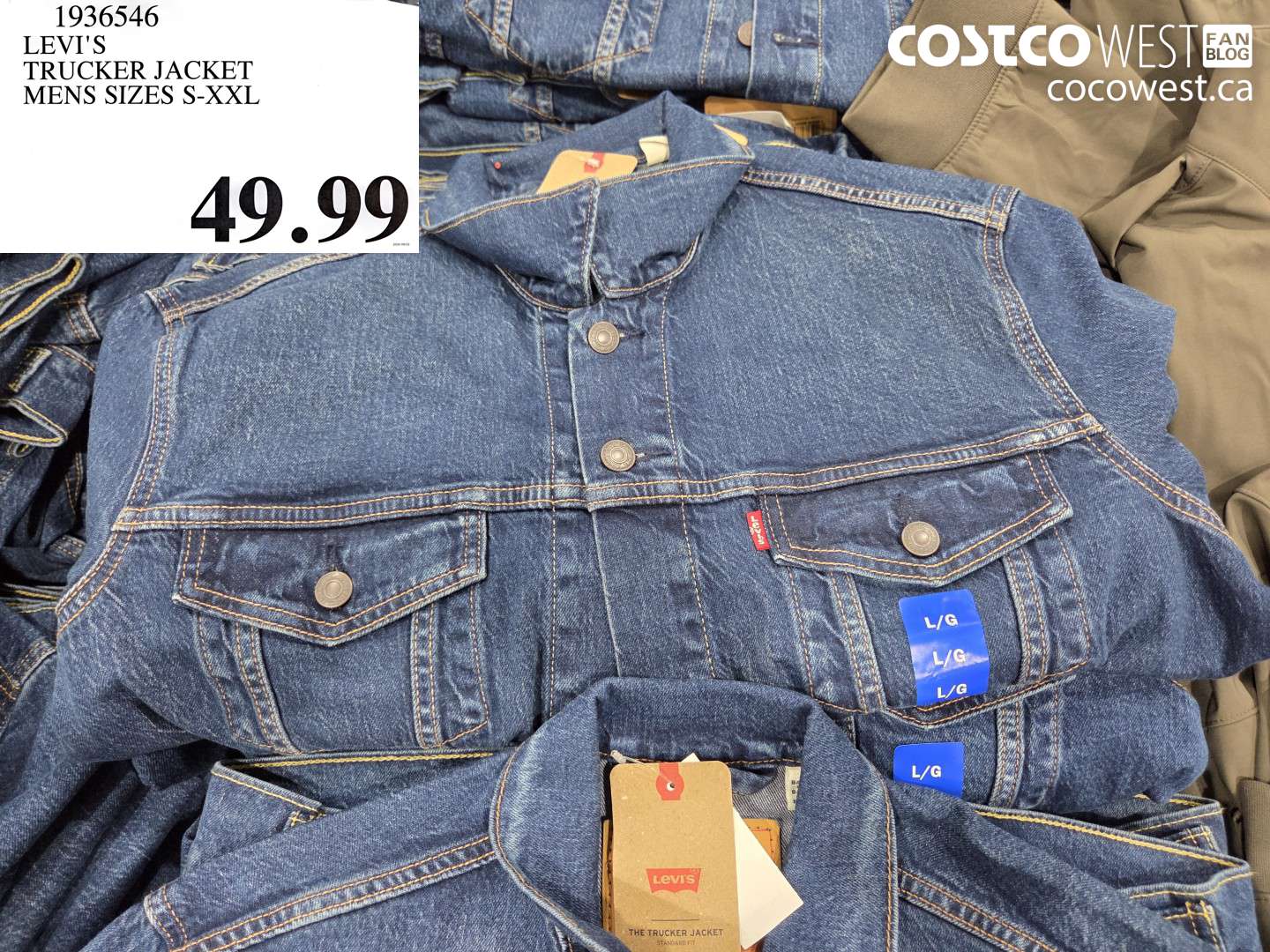 1936546 LEVI'S TRUCKER JACKET MENS SIZES S-XXL $49.99