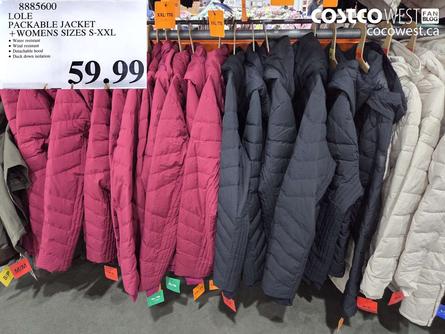 8885600 LOLE PACKABLE JACKET WOMENS SIZES S-XXL $59.99