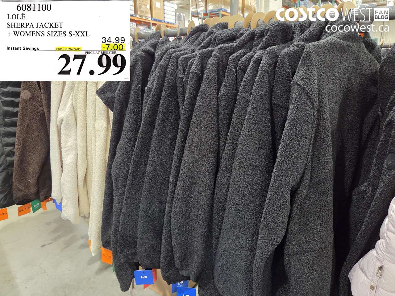 6081100 LOLË SHERPA JACKET WOMENS SIZES S-XXL ($7.00 INSTANT SAVINGS EXPIRES ON 2026-09-06) $27.99