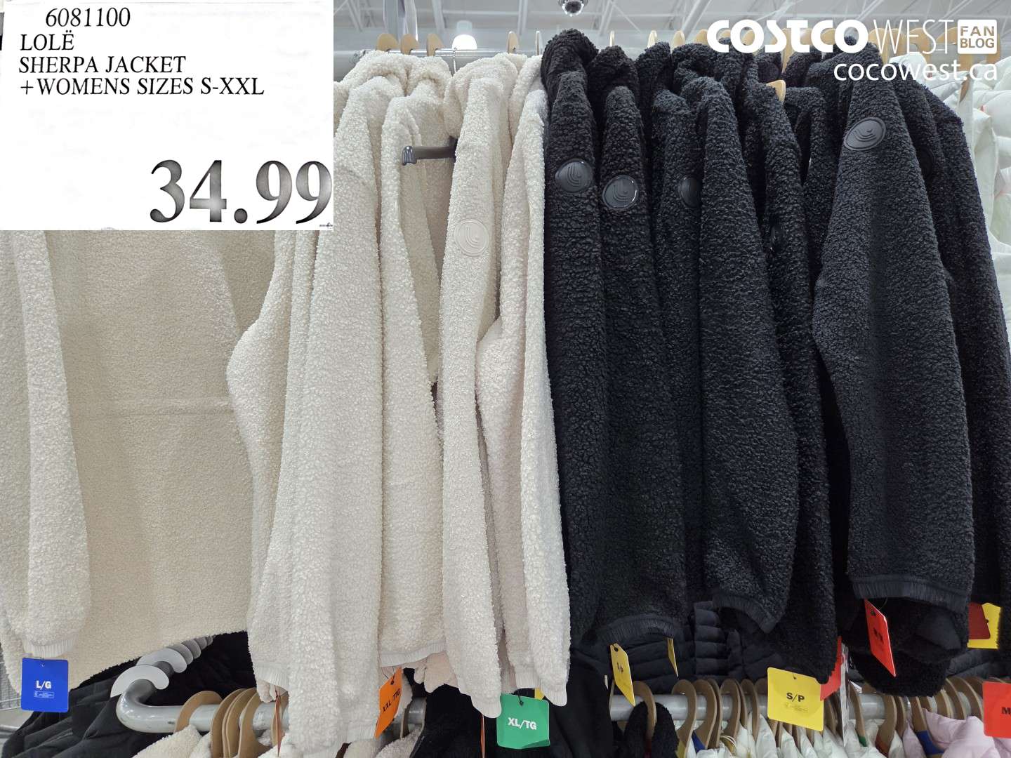 6081100 LOLË SHERPA JACKET WOMENS SIZES S-XXL $34.99