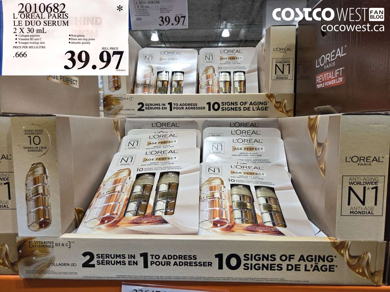 2010682 L'ORÉAL PARIS LE DUO SERUM 2 X 30 ML $39.97