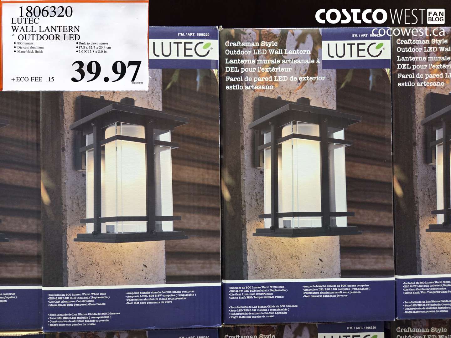 1806320 LUTEC WALL LANTERN OUTDOOR LED $39.97