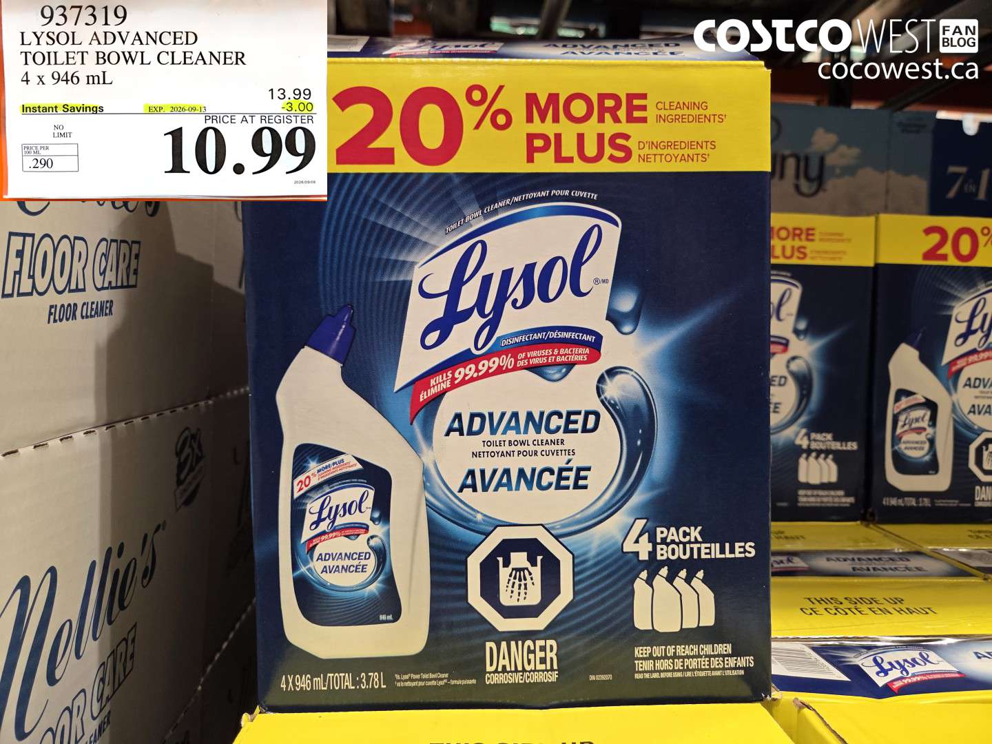 937319 LYSOL ADVANCED TOILET BOWL CLEANER 4 X 946 ML ($3.00 INSTANT SAVINGS EXPIRES ON 2026-09-13) $10.99