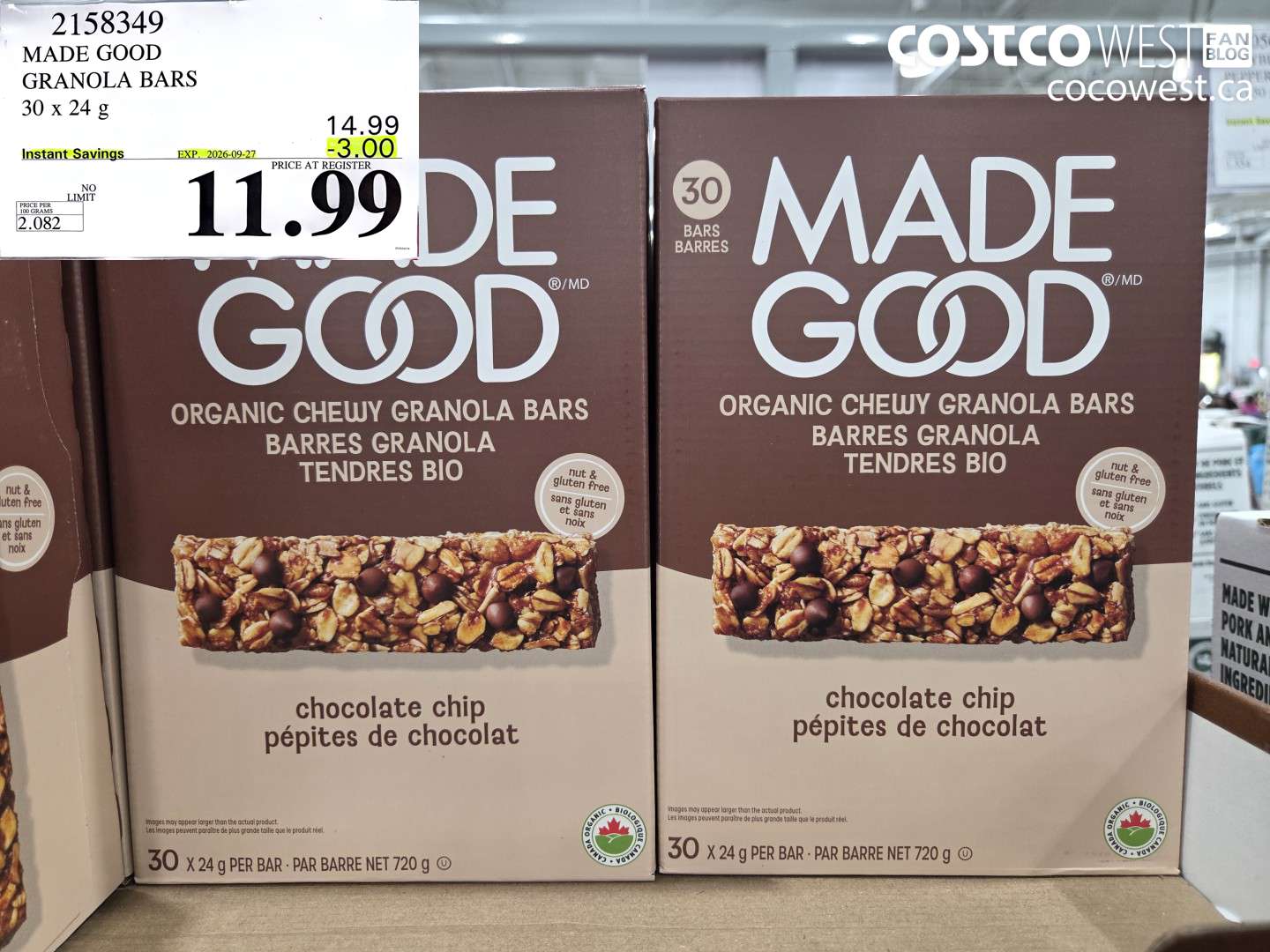 MADE GOOD GRANOLA BARS 30 X 24 G