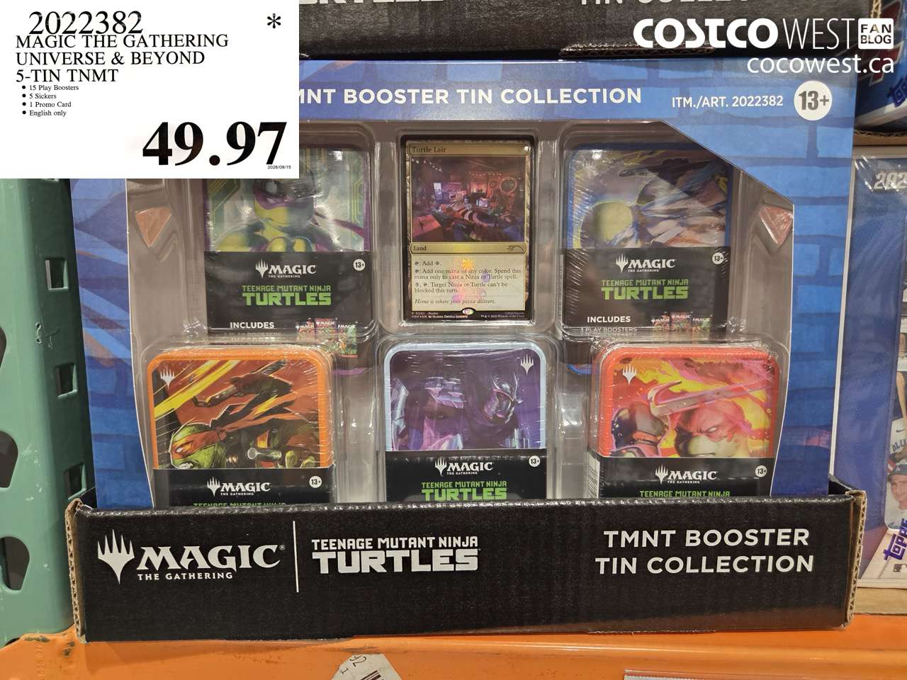 2022382 MAGIC THE GATHERING UNIVERSE & BEYOND 5-TIN TNMT $49.97