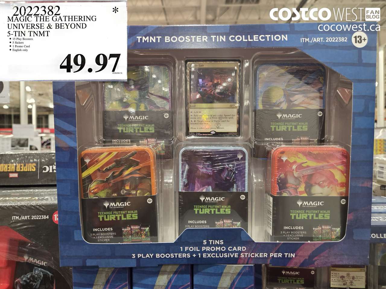 2022382 MAGIC THE GATHERING UNIVERSE & BEYOND 5-TIN TNMT $49.97