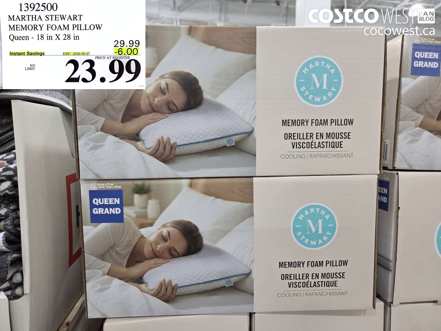 MARTHA STEWART MEMORY FOAM PILLOW QUEEN 18 IN X 28 IN