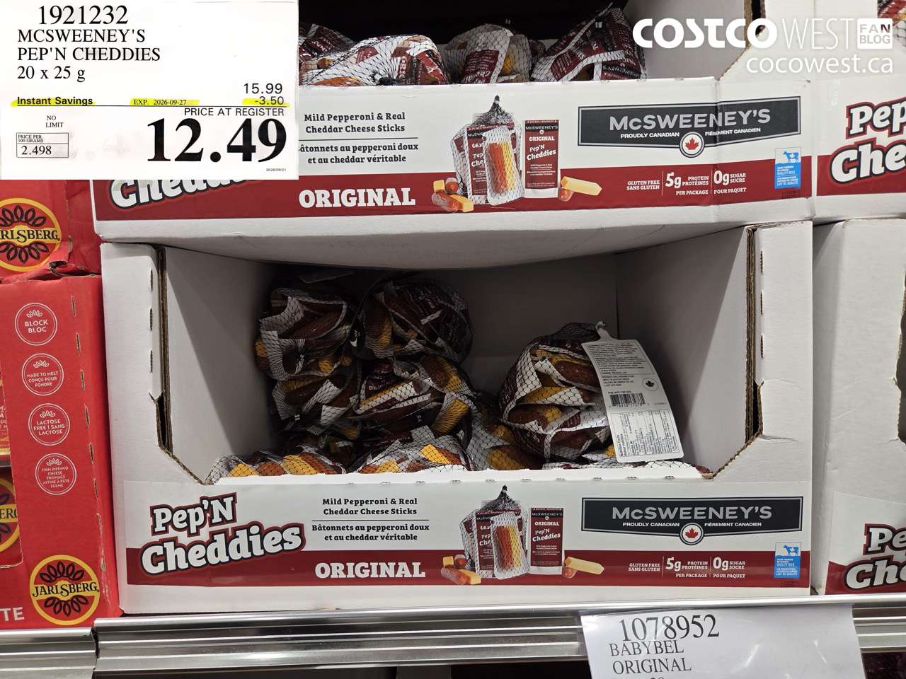 1921232 MCSWEENEY'S PEP'N CHEDDIES 20 X 25 G ($3.50 INSTANT SAVINGS EXPIRES ON 2026-09-27) $12.49