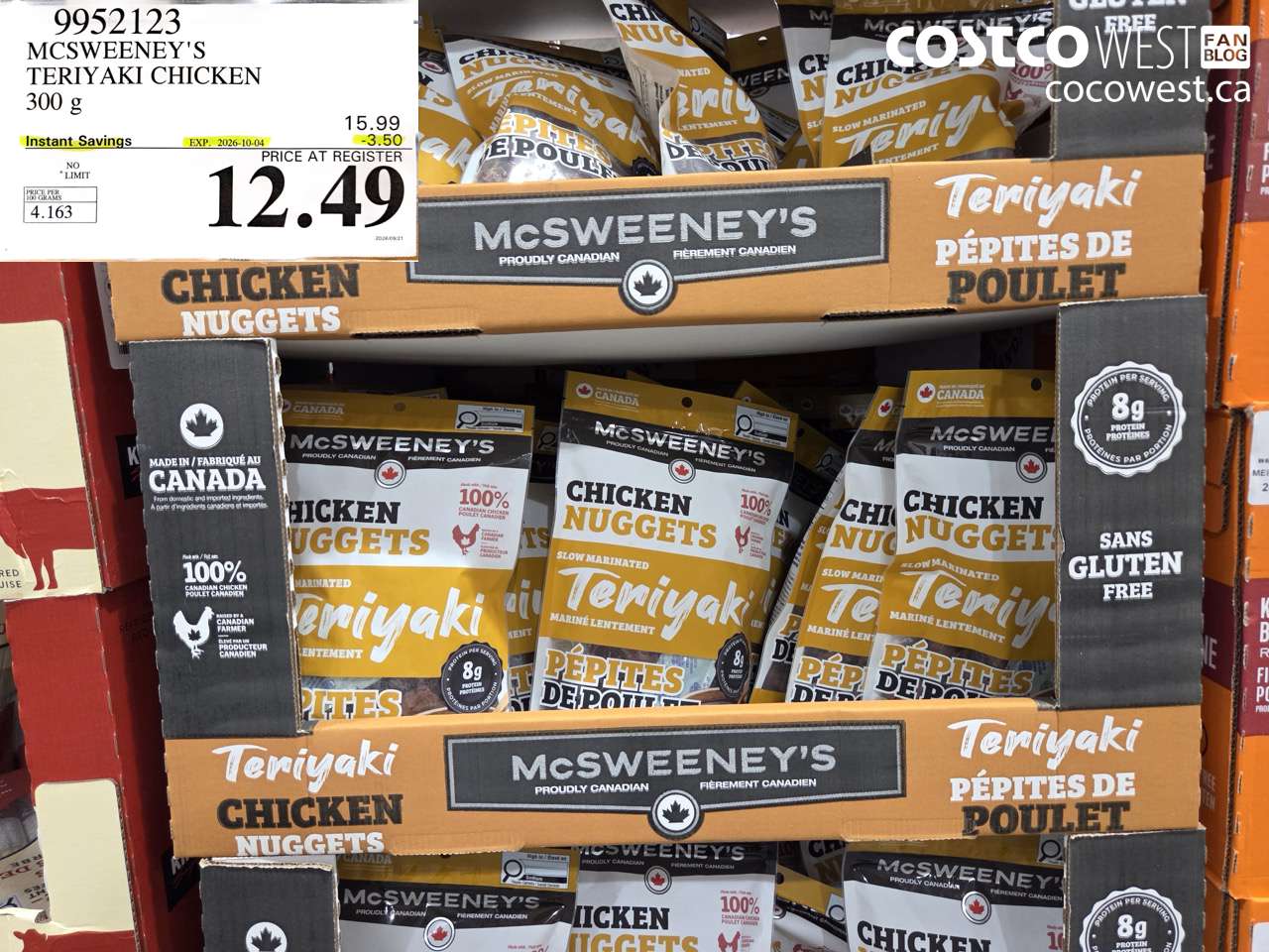 9952123 MCSWEENEY'S TERIYAKI CHICKEN 300 G ($3.50 INSTANT SAVINGS EXPIRES ON 2026-10-04) $12.49
