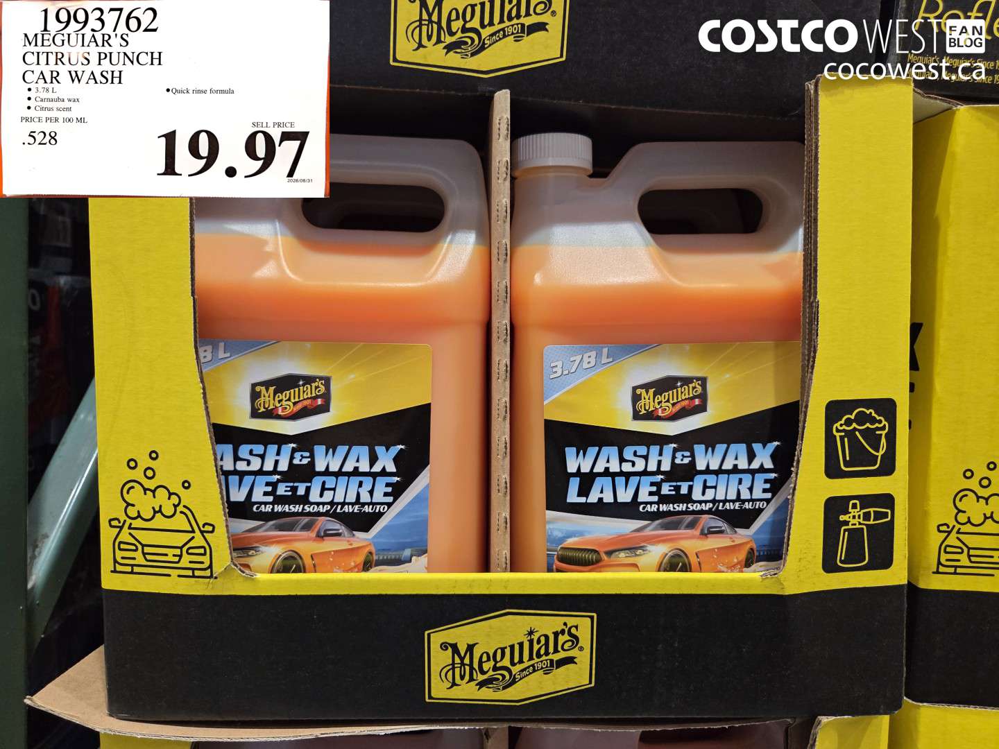 1993762 MEGUIAR'S CITRUS PUNCH CAR WASH 3.78 L $19.97