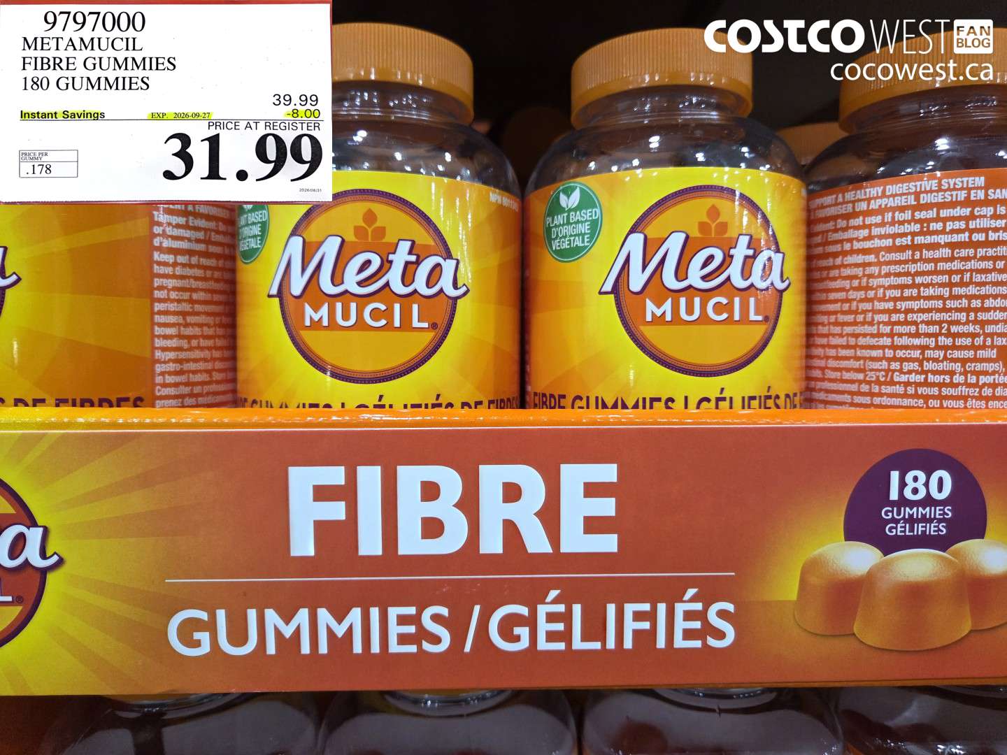METAMUCIL FIBRE GUMMIES 180 GUMMIES