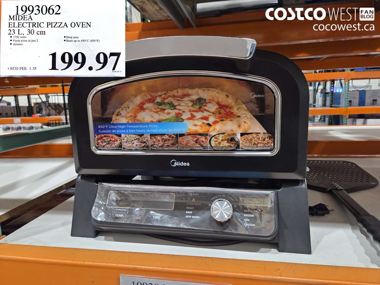 1993062 MIDEA ELECTRIC PIZZA OVEN 23 L, 30 CM $199.97