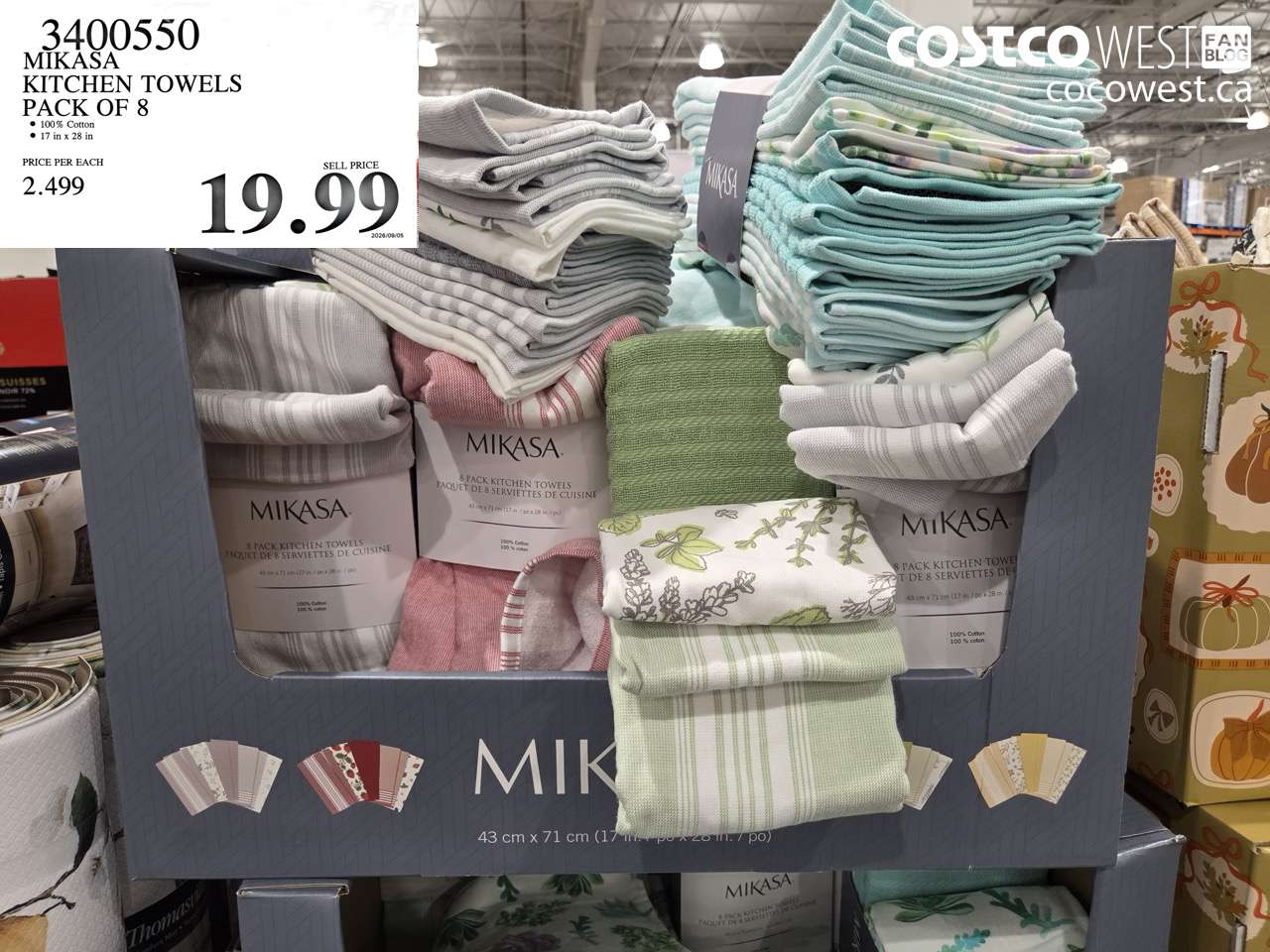 3400550 MIKASA KITCHEN TOWELS PACK OF 8 $19.99