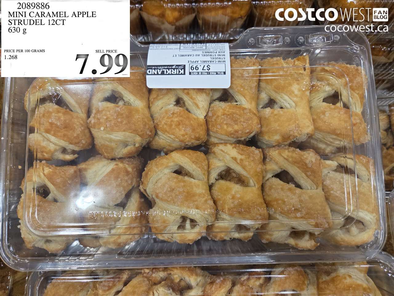2089886 MINI CARAMEL APPLE STRUDEL 12CT 630 G $7.99