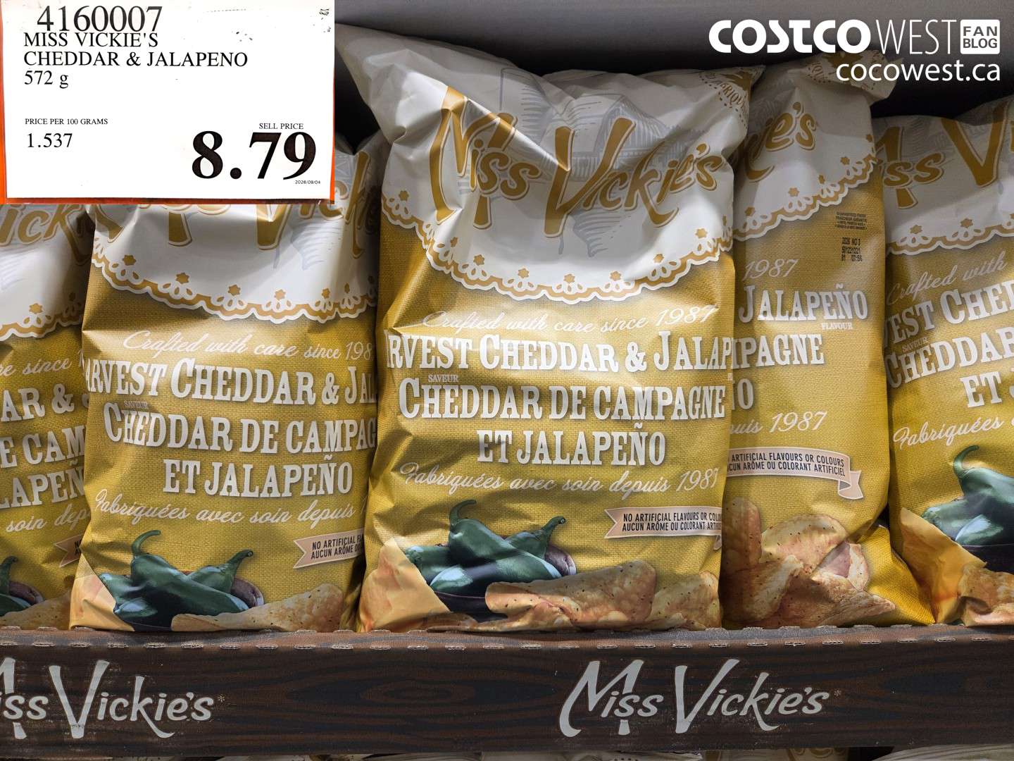 4160007 MISS VICKIE'S CHEDDAR & JALAPENO 572 G $8.79