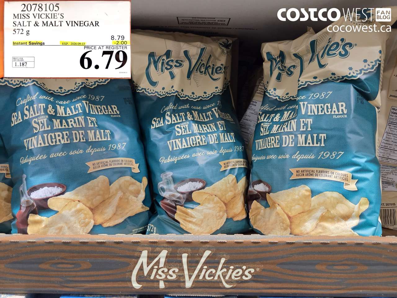 2078105 MISS VICKIE'S SALT & MALT VINEGAR 572 G ($2.00 INSTANT SAVINGS EXPIRES ON 2026-09-13) $6.79