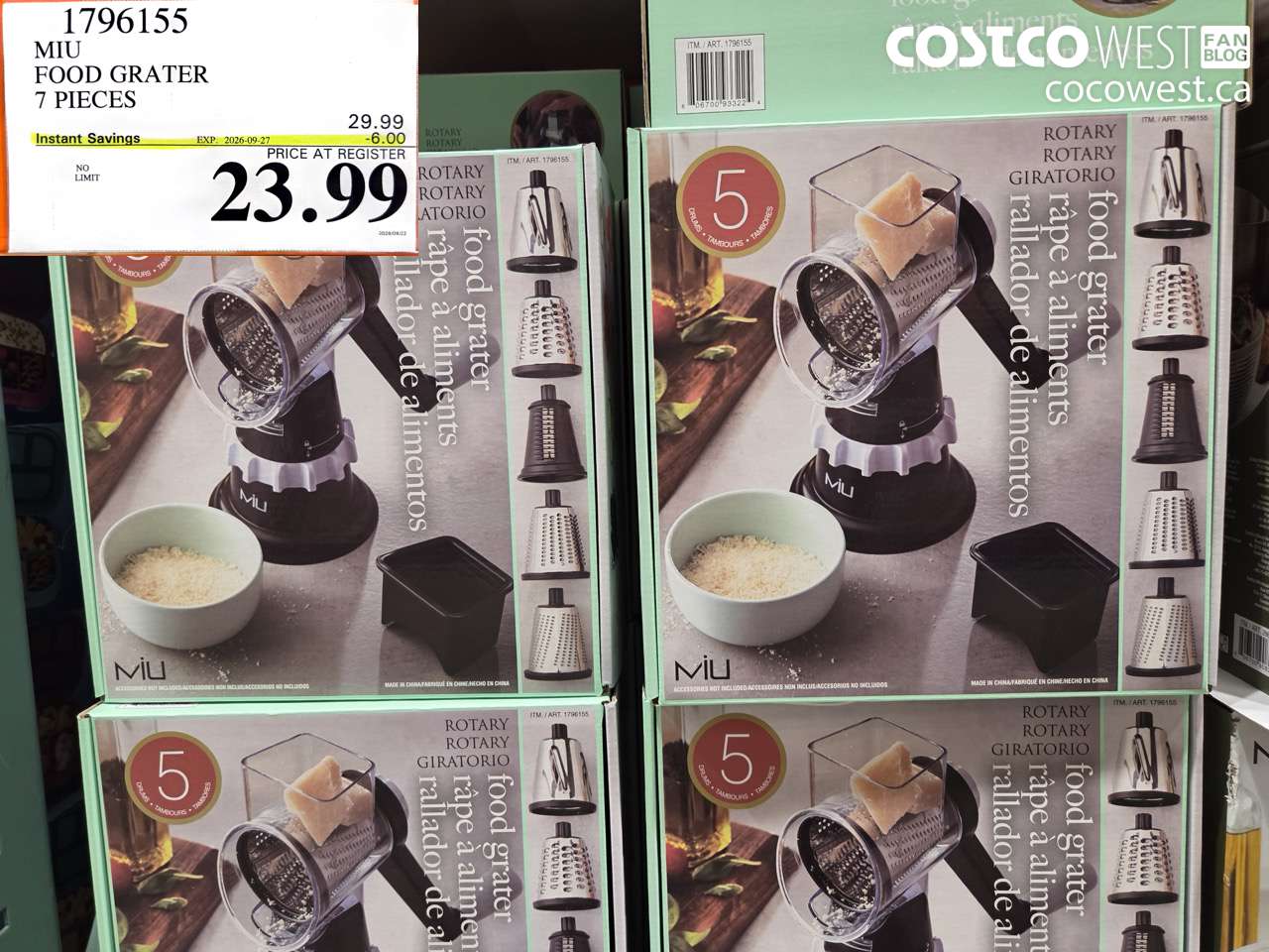 1796155 MIU FOOD GRATER 7 PIECES ($6.00 INSTANT SAVINGS EXPIRES ON 2026-09-27) $23.99